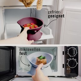 ne&no® Erhöhter Silikon Katzennapf + mit verstellbarer Neigung