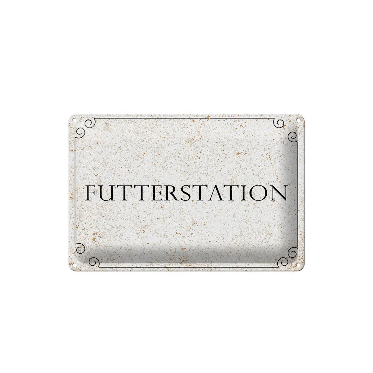 Panneau en tôle avis 20x30 cm station d'alimentation panneau décoratif beige