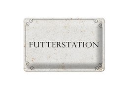Panneau en tôle avis 20x30 cm station d'alimentation panneau décoratif beige
