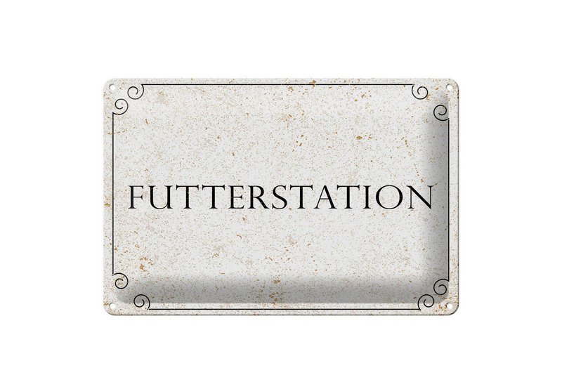 Panneau en tôle avis 20x30 cm station d'alimentation panneau décoratif beige