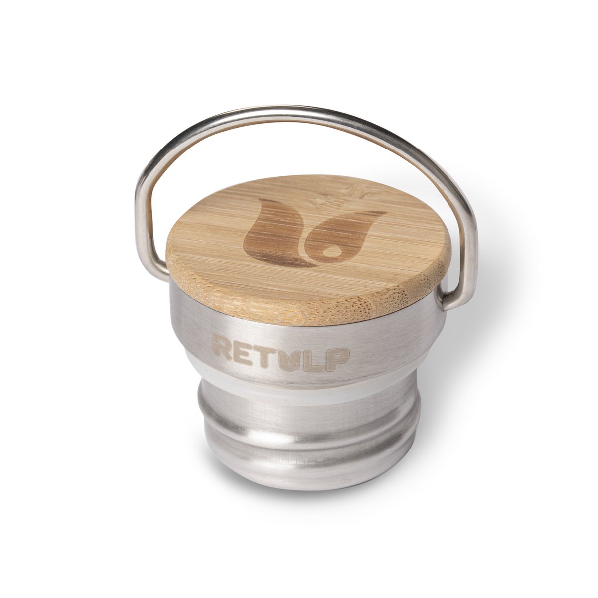 Stainless steel drinking bottle bamboo cap 500 ml stem GRAY