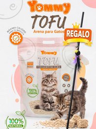 Regalo gratis | Arena para gatos natural Yommy | Arena para gatos de tofu ecológica | Ultraabsorbente, de secado rápido y sin polvo | Biodegradable y desechable | Bajo seguimiento, fácil limpieza y aroma fresco.