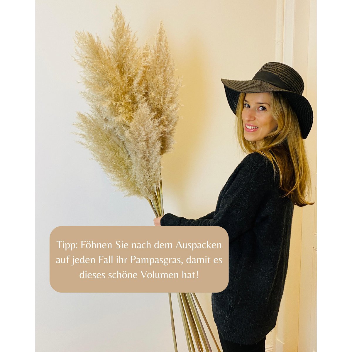 Pampagras groot beige 120 cm