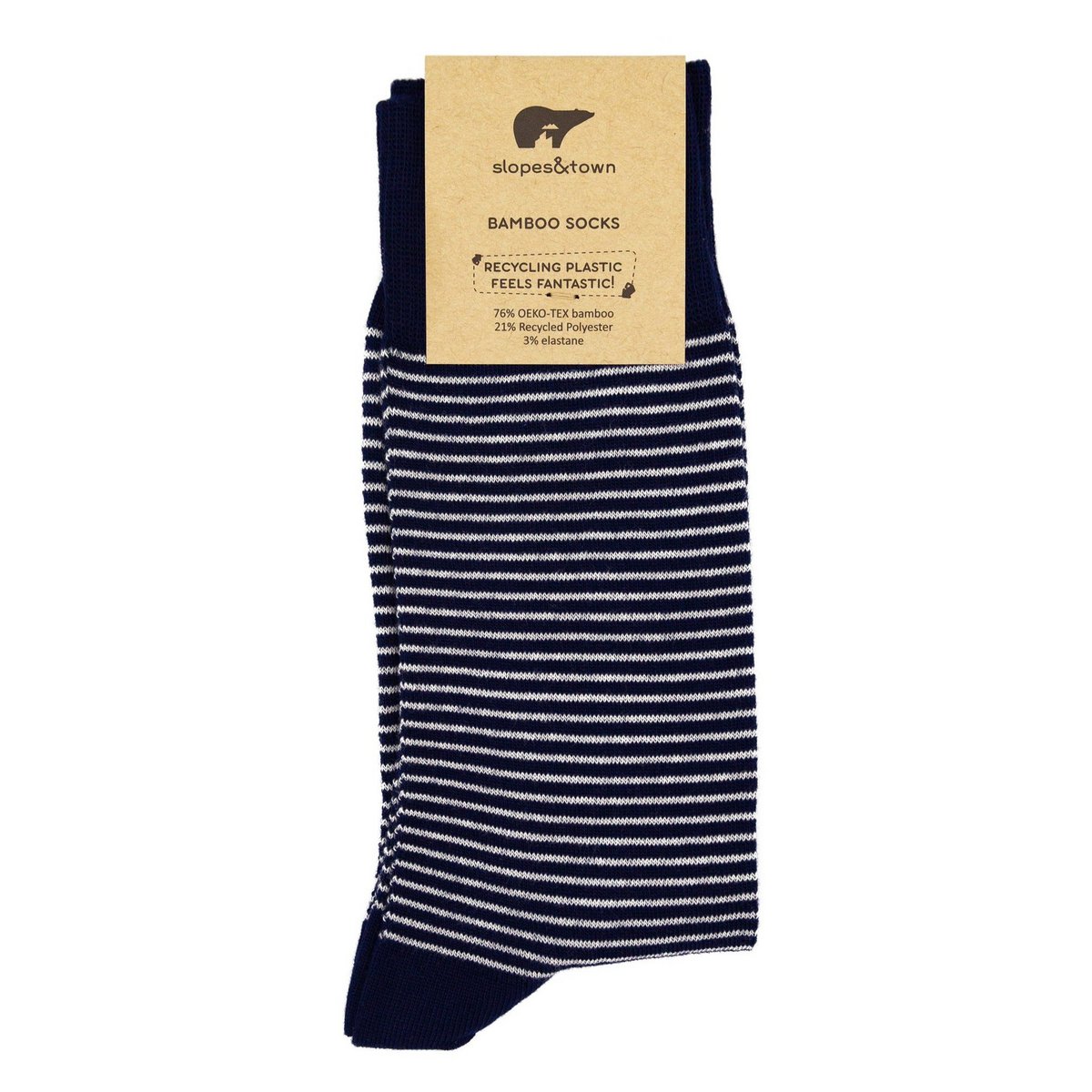 Stripy Navy Bamboo Socks