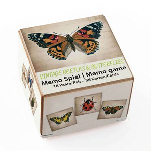 Vintage Beetles & Butterflies Memo