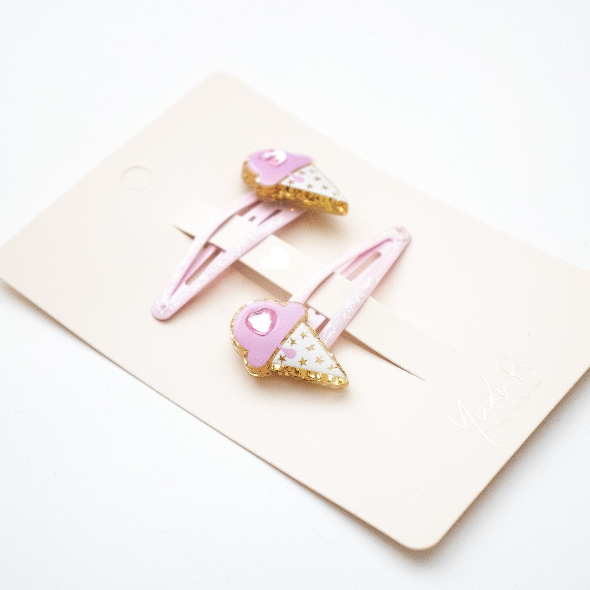 Duo Children's Premium Barrettes - Sparkle Petites Glaces D'amour