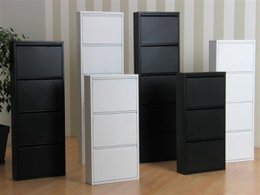 Naturn Living Metal shoe cabinet 6 - doors - set of 2 | 108 x 103 x 17 cm | Functional and compact shoe cabinet for stylish storage of your shoe collection | Shoe rack | Matt black
