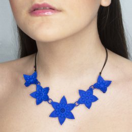 5 Bloemen Ketting - Dahlia Blauw