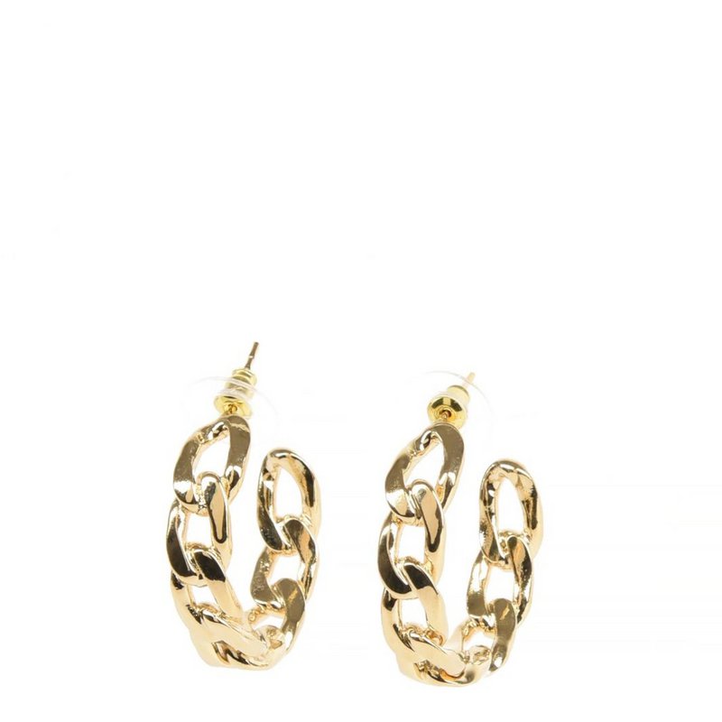 Sekhmet Earrings  Chain Hoops In Gold