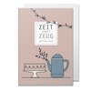 Klappkarte Zeit statt Zeug, Kaffeeklatsch, Kuchen altrosa