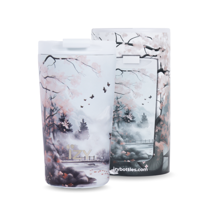 IZY Thermos Mugs - Sakura Dreams - 350ML To-Go Insulated Coffee mug