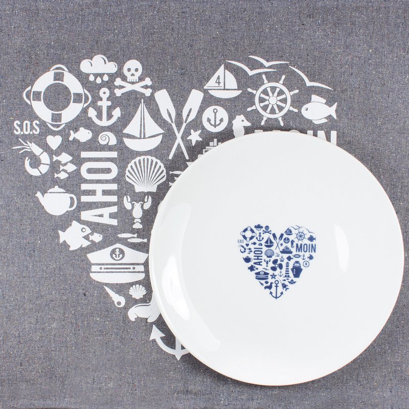 Piatto in porcellana nordica di Heart