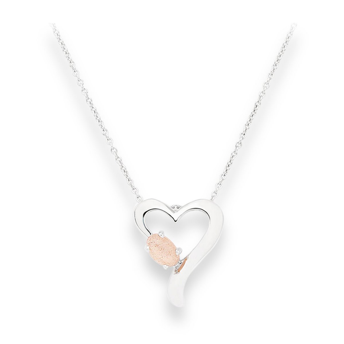 Bella collana a cuore in argento