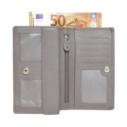 Leder-Damengeldbörse RFID - Leder-Damengeldbörse - Mundharmonika-Modell