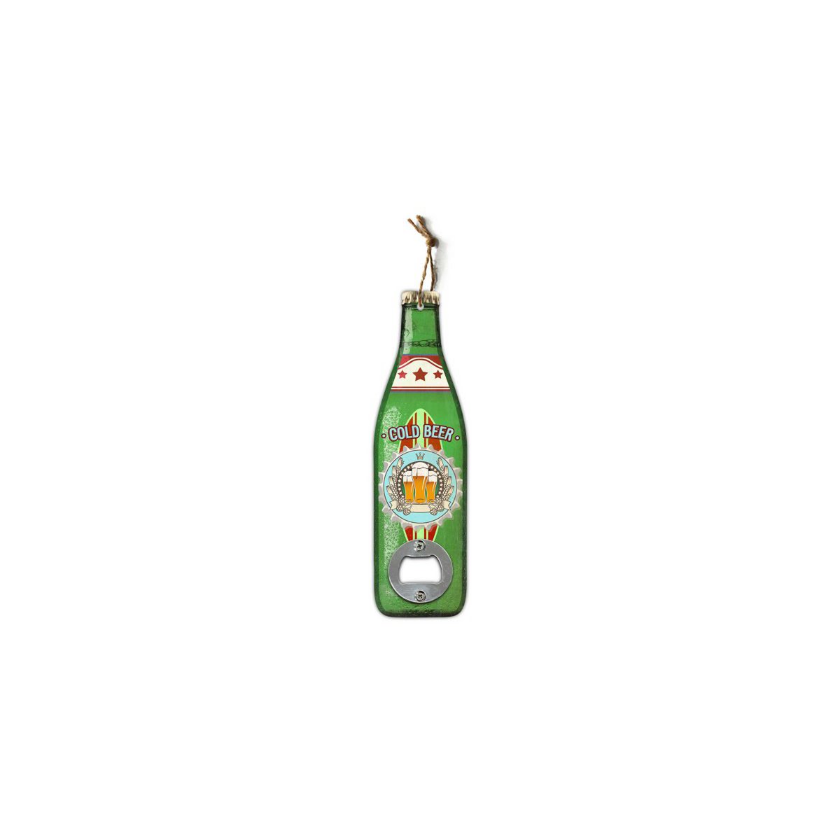 Abrebotellas cerveza en color verde 20 cm