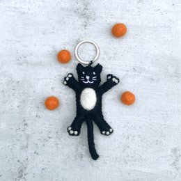 Keyring cat black