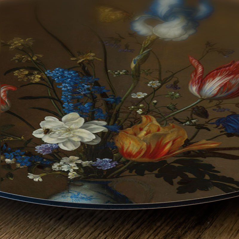 Wall circle flowers in a vase Balthasar van der Ast - round painting - wall circle