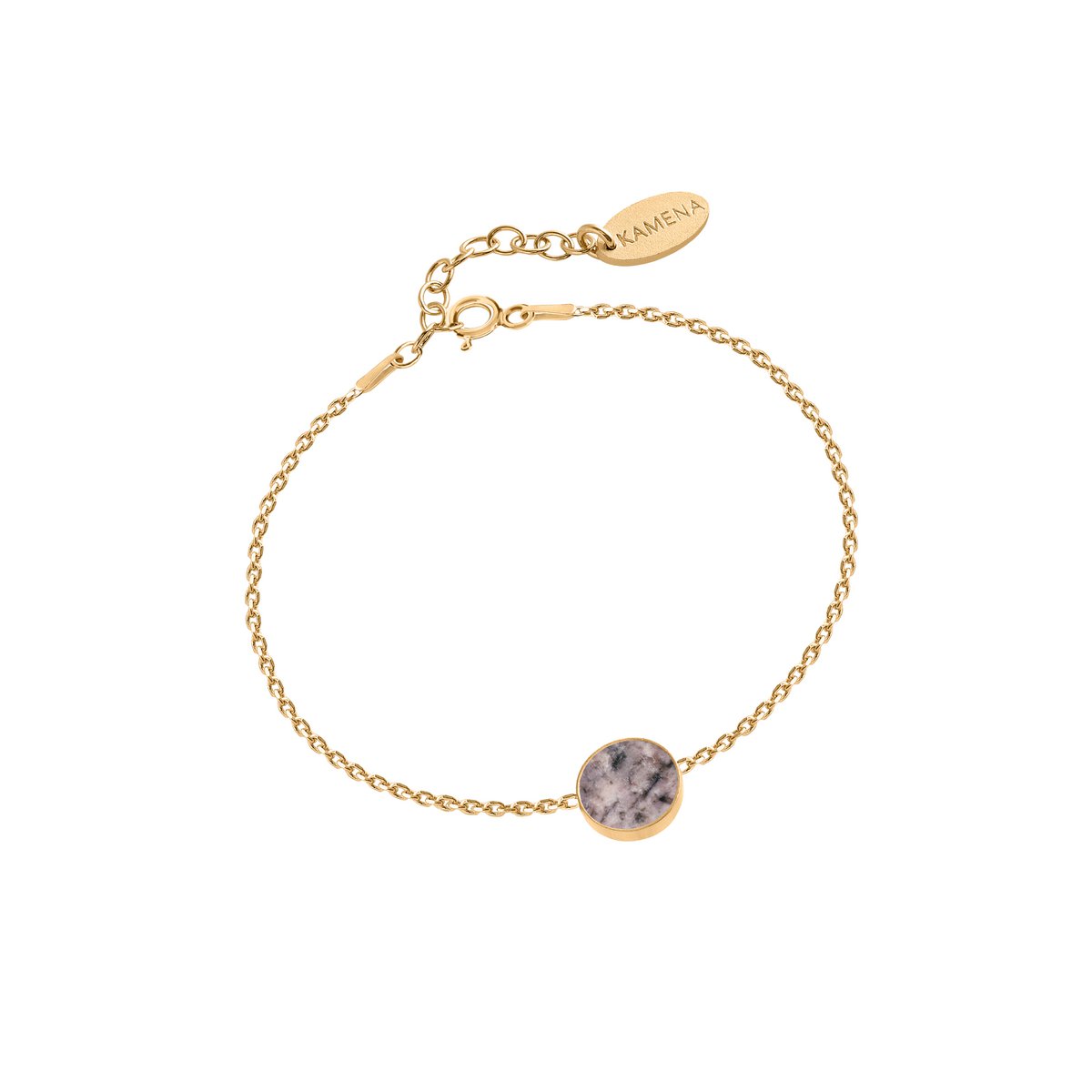 Bracelet avec rodingite pierre gris rose