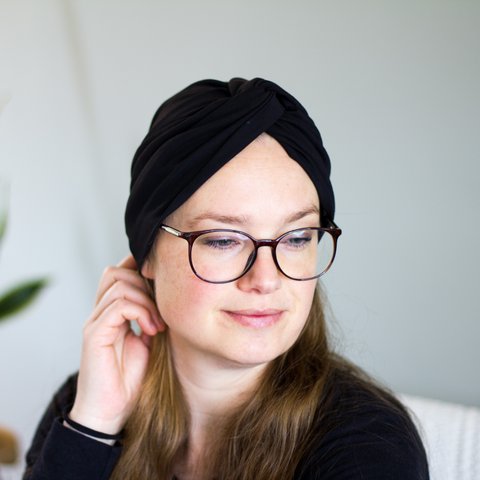 Handmade Black Turban Hats for Women