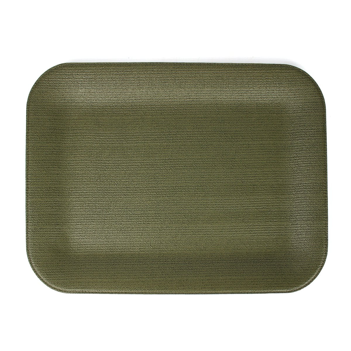 Tablette plate grande bac à portion en tricot vert enduit