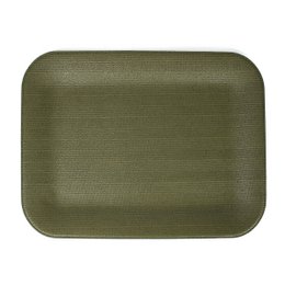 Tablette plate grande bac à portion en tricot vert enduit