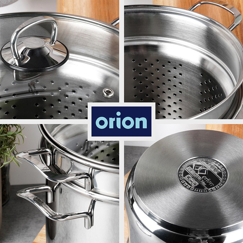 Pasta -Topfstahl mit Glasdeckel Anett 6 l 3 PCs