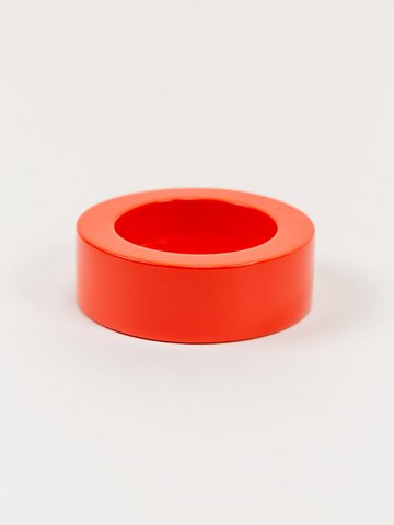 Breites rundes orange lackiertes Armband mit gerader Kante