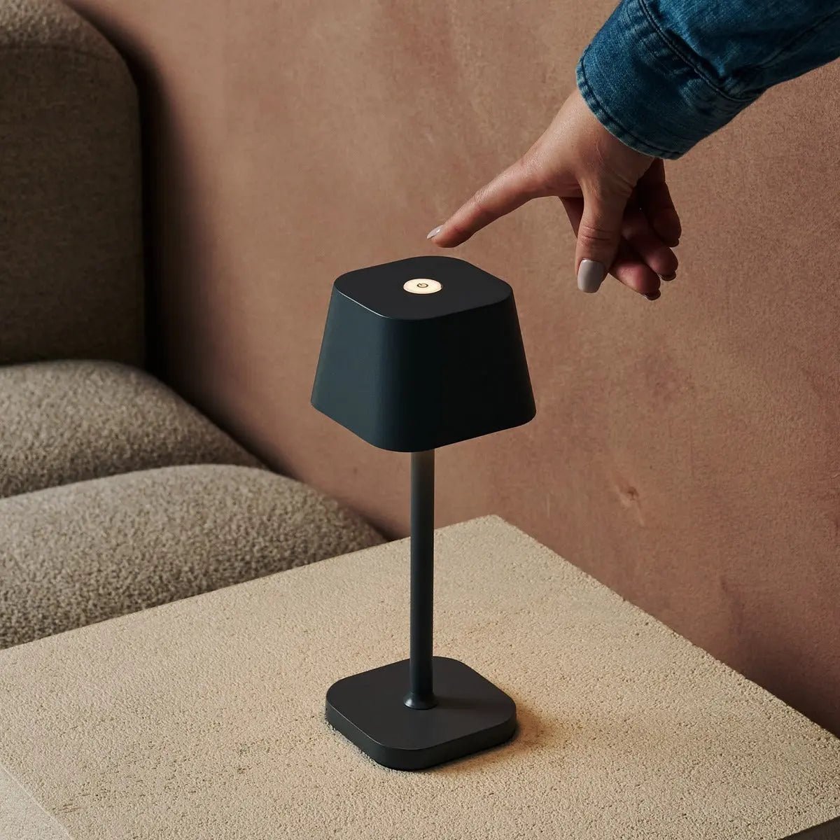 Ava Stone Grey Rechargeable Table Lamp