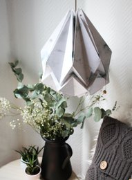 Papierowa lampa wisząca Origami - Zimowy wzór - rozmiar M