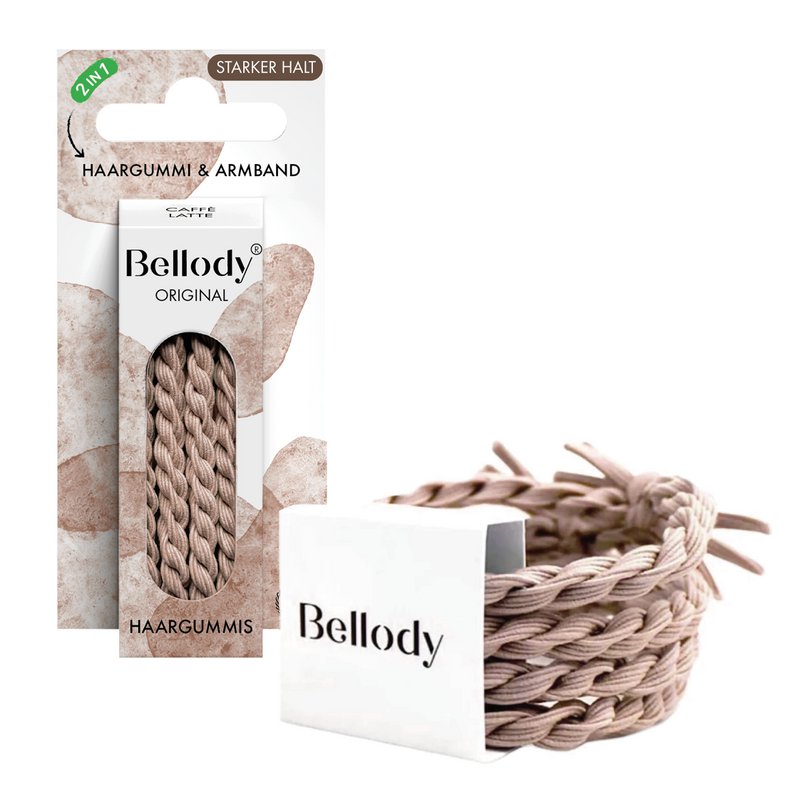 NYHED - Hårbånd Caffè Latte - Bellody® (4 stk) - Stilfulde flettede hårbånd