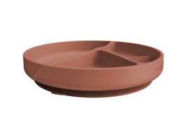 SILICONE PLATE WITH SUCTION CUP RED