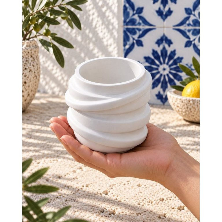 Nur LAVURI TWISTER CUP – Handgefertigter Keramikgefäßbecher für Deko-DIY-Kerze Candledust
