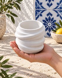 Nur LAVURI TWISTER CUP – Handgefertigter Keramikgefäßbecher für Deko-DIY-Kerze Candledust