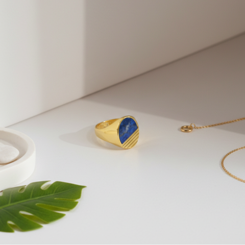 Ring PHOENIX LAPISLAZULI | 925 Silber | vergoldet