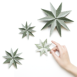 Świąteczny papier origami - gałązki jodły zielone i miętowe - 25 arkuszy dwustronnego papieru makulaturowego