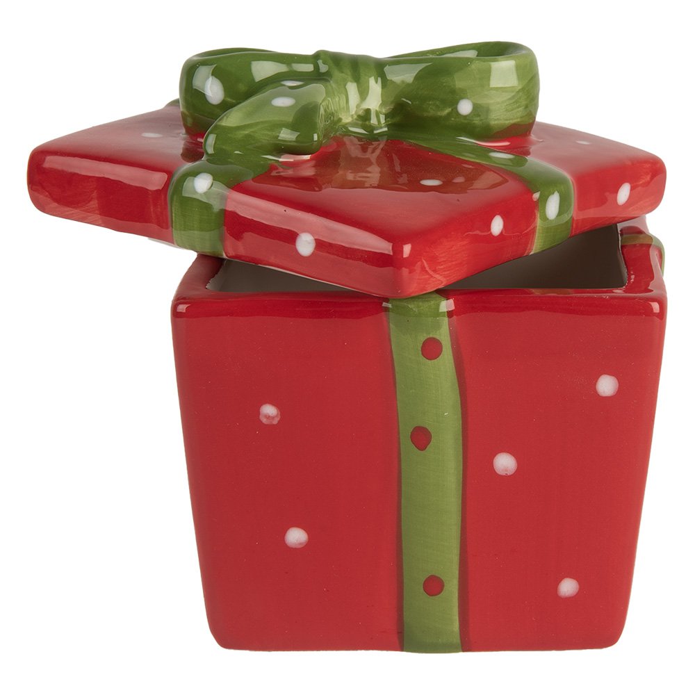 Vorratsdose Geschenk 9x9x11 cm Rote Keramik