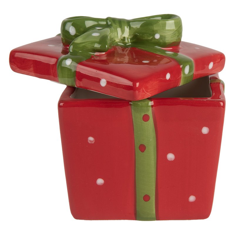 Vorratsdose Geschenk 9x9x11 cm Rote Keramik