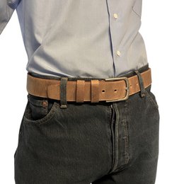 Herrengürtel Braunes italienisches Leder - 3,5 cm breit Casual Leder Damengürtel oder Herrengürtel