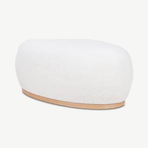 Nanea Bouclé Pouffe, White