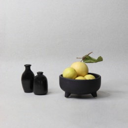 Miska do serwowania | Ręcznie wykonana 3-nożna średnica węgla drzewnego | Ceramiczny