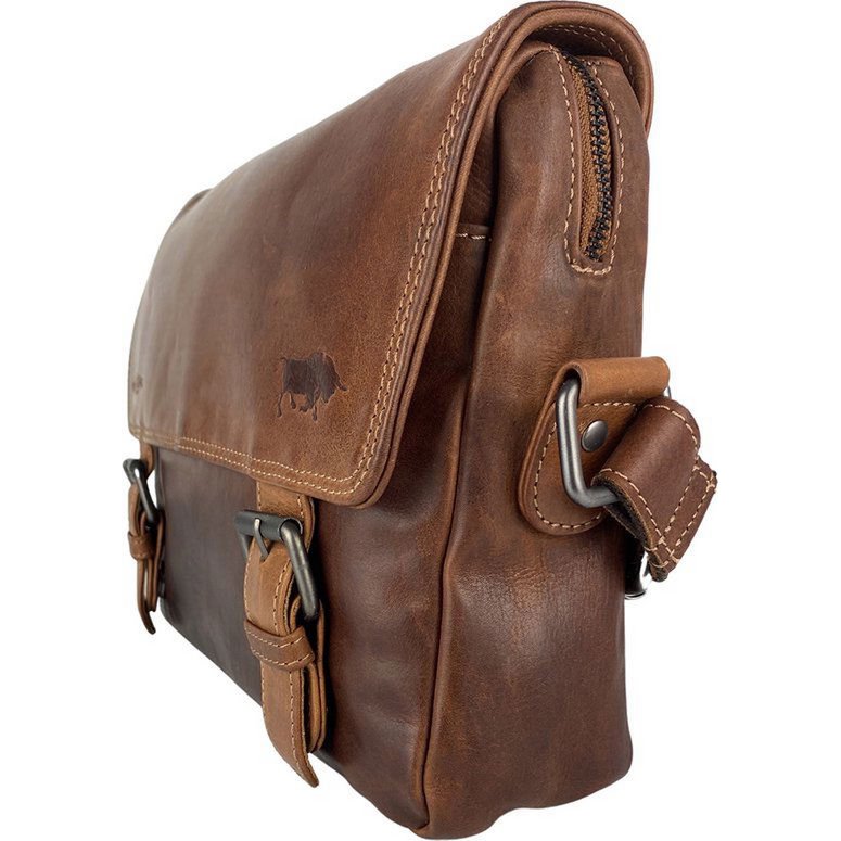 Sac à bandoulière pour femmes - sac de messager en cuir Cognac / sac à bandoulière