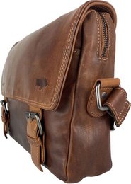 Damer skuldertaske - cognac læder messenger taske / crossbody taske