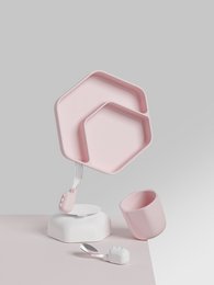HEORSHE Tableware Set, PINK