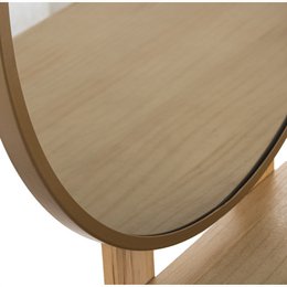 MESA TOCADOR C/ESPEJO Y 2 CAJONES RATÁN, ESPEJO:ø45CM 90X40X125CM, ALT.MESA:78CM ST68037