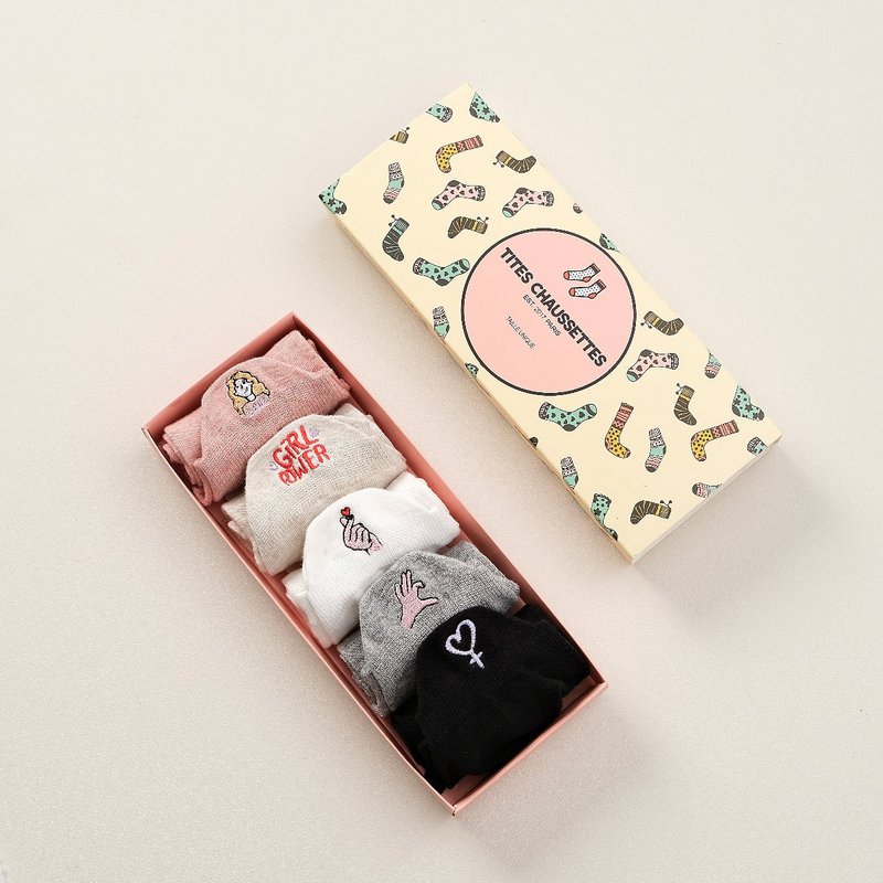 5er-Pack Damen-Sorority-Zungensocken I 35-41