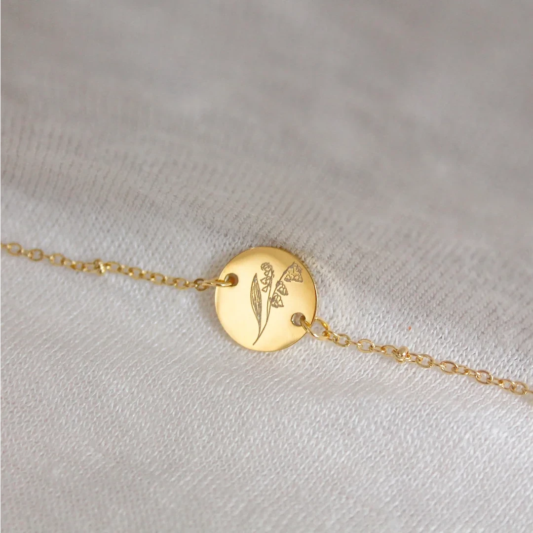 Pulsera Flor de Nacimiento - Oro (se puede pedir por mes)