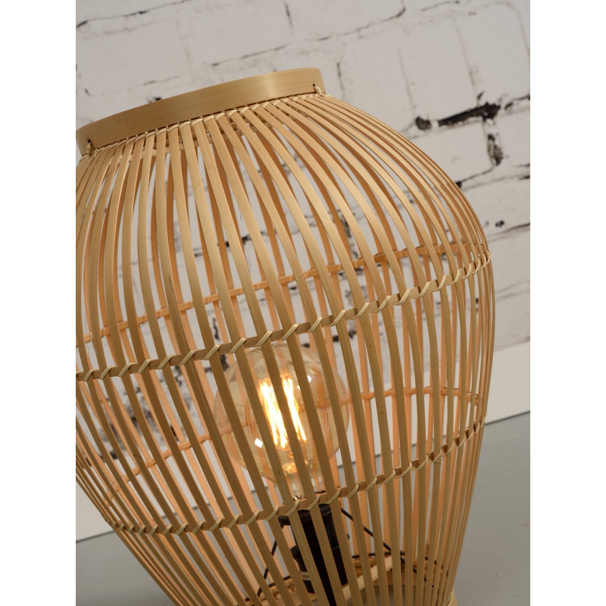 Vloerlamp Tuvalu bamboe naturel, S
