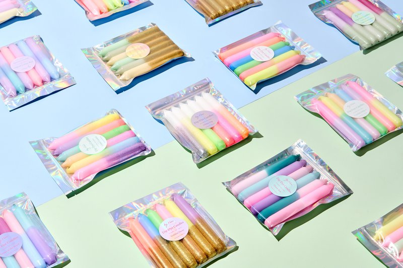 Dip Dye Candles in Set: Glitter Halloween Edition