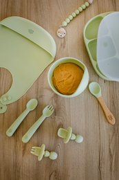 Siliconenlepel en vork van Olive Green