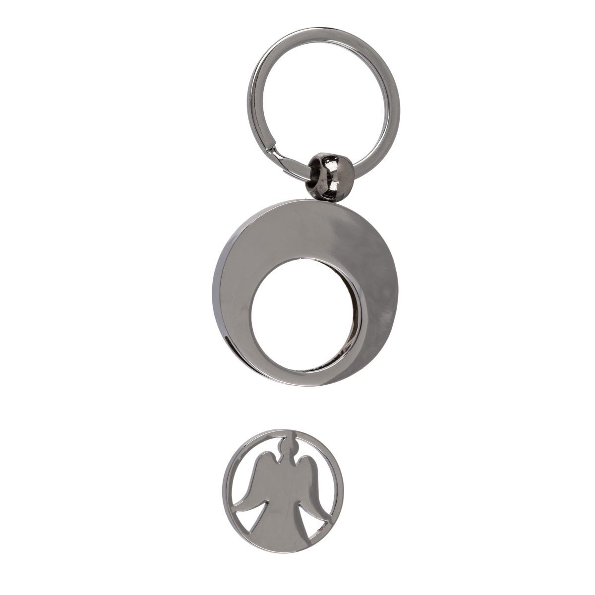 Metal Keychain, Angel, with Trolley Coin,